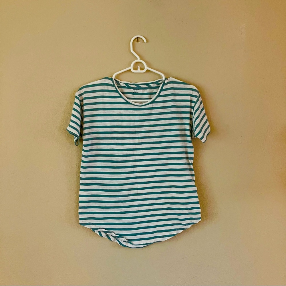 2/$10 Madewell Teal Stripe T Size S